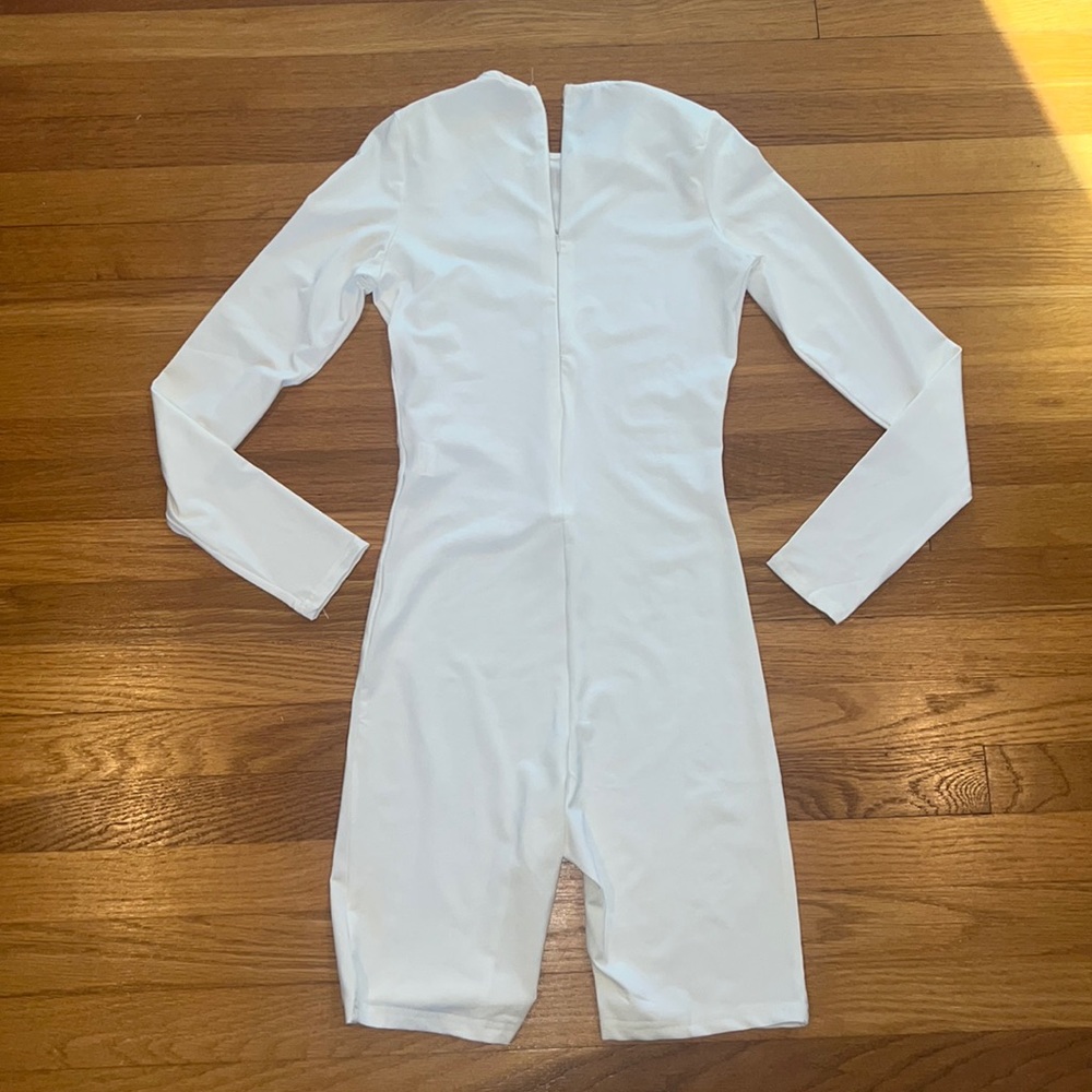 White bodycon romper